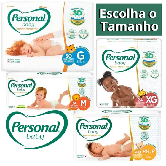 Fralda Personal Premium Protection Mega - P M G XG XXG - Até 12h de Proteção