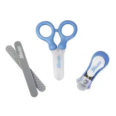Kit Manicure Infantil Clingo Azul - Tesoura Cortador e Lixas