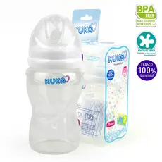 Mamadeira Soft Kuka Silicone 250ml Bico Achatado Ortodôntico