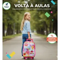 Mochila de Rodinhas Infantil Sweeties - Rosa