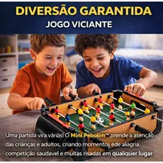 Pebolim Mesa Madeira Portátil Jogo Futebol