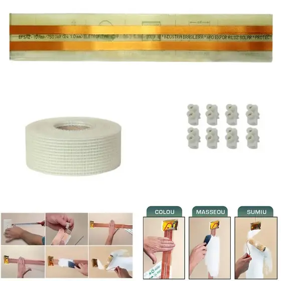 Fita Elétrica Kit Eletrofita 2 Pistas 2 Metros 750v/10amp
