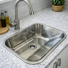 Tanque Lavanderia Cuba Aço Inox Moderno Área 44×44cm