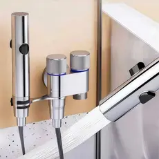 Kit Ducha Higiênica Duas Saídas 1/2" com Registro, pulverizador para higiene e limpeza banheiro