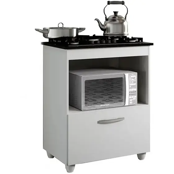 BALCÃO PARA COOKTOP SALVIA 4 BOCAS KAIKI MÓVEIS
