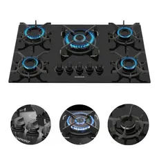 Fogão Cooktop 5 Bocas Tripla Chama Itatiaia  Trempe Ferro Fundido Itacook Premium