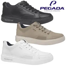 Sapatenis Pegada Levitech Casual Masculino Couro Ortopedico