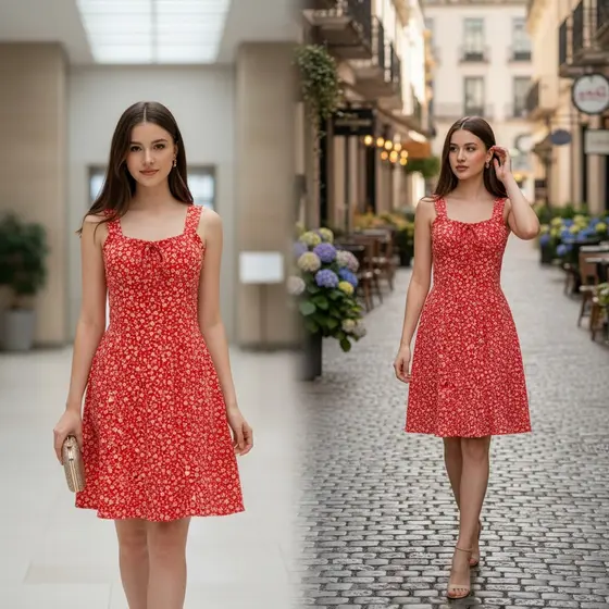 Vestido Feminino Curto Camponesa Floreado Alcinha com Bojo e Forro - Moda Casual e Elegante