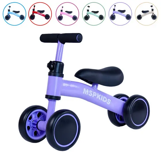 Bicicleta De Equilíbrio 4 Rodas Bebê Sem Pedal Infantil Quadro Metal