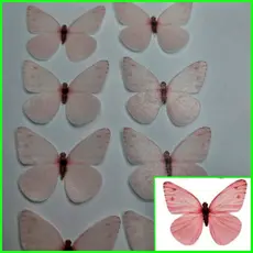 Borboleta Rosa Claro ( Kit Com 10 Un)