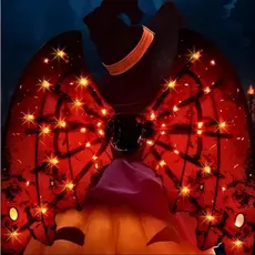 Asas Elétricas com LED e Música – Fantasia Fada ou Dragão Halloween Infantil e Pet