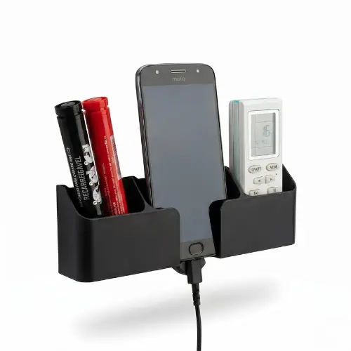 Suporte Organizador Parede Celular Controle Remoto Preto