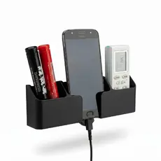 Suporte Organizador Parede Celular Controle Remoto Preto
