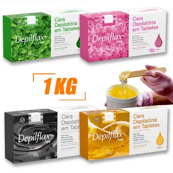 Cera Depilatória Quente Em Tabletes 1 KG Depilflax