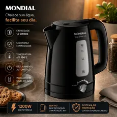 Chaleira Elétrica Mondial CE-17-BC 1,7L 127V | Desligamento Automático
