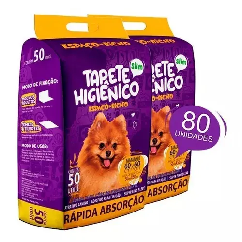 Tapete Higienico Espaço De Bicho Cães E Gatos 60x60 Com 80un