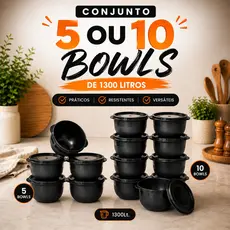 KIt Bowls de Plastico com Tampa 1300 litros