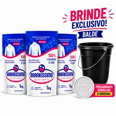 3Kg Percarbonato de Sódio 100% Puro Limpeza Em Geral Tira Manchas Roupas Brancas e Coloridas *Balde de Brinde*