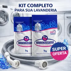 Kit Percarbonato de Sódio 100% Puro e Mangueira Entrada e Saída Lavadora Roupa