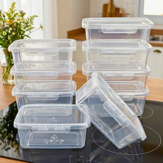Kit Marmita fitness Potes 800ml Travas Laterais --> BPA FREE organizadores de alimentos vasilhas