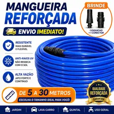Mangueira Jardim Reforçada Completa com Esguicho + Conector Alta Pressão 5 a 30 Metros