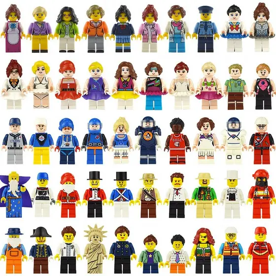6PCS/Estátua de boneca de bloco de construção / modelo da polícia da cidade brinquedo montado / presente para crianças