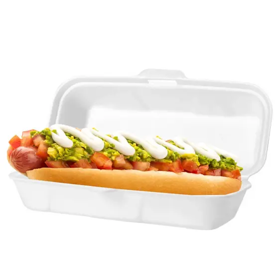 100 Lancheiras Isopor BH04 Térmica - Hot Dog, Lanches e Porções