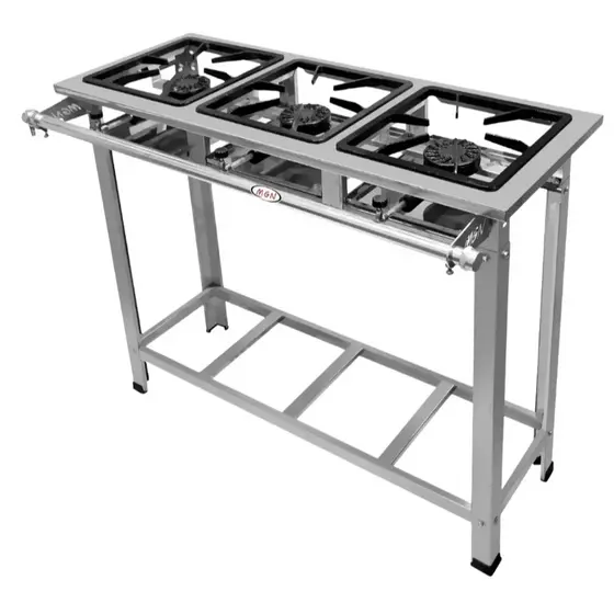 Fogão Industrial 3 Bocas Alta Pressão Profissional 30x30 Promoção