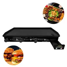 Chapa de Lanche 80x40 De Porções Inox À Gás Premium Promoção Oferta