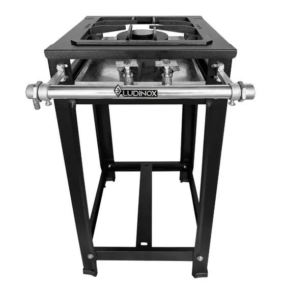 Fogão Industrial 1 Boca Dupla Queimador Duplo C Pés 30x30 Ludinox