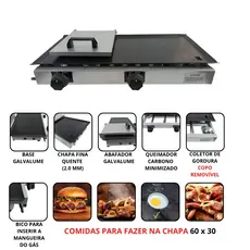 Chapa 60x30 Cm A Gás Com Prensa Profissional Promoção Oferta