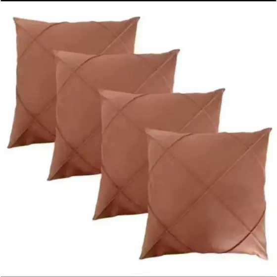 Kit com 4 Capa de Almofada Drapeada 45x45 em Suede/Veludo Luxo – Sofisticação e Conforto para Seu Lar!!! ✨🛋️