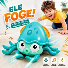 Brinquedo Fujão Elétrico Infantil Luz Som Divertido Sensorial Movimentação Recarregável Automático