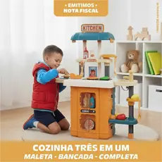 Maleta Profissões Infantil Brinquedo Criativo Portátil Ferramentas Maquiagem Médico Cozinha Mercado