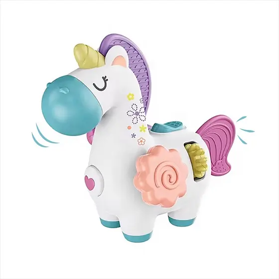 Unicórnio Sensorial Educativo Colorido Esímulo Divertido Rodar Apertar Atividade Cognitiva Infantil