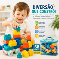 Conjuto Peças Coloridas Bebê Blocos Macios Maleáveis Infantil Criatividade Estímulo Coordenação