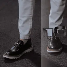 Sapato Masculino Dublin Oxford Tratorado Social Mocassim Casual Moderno + Cinto Carteira Festa