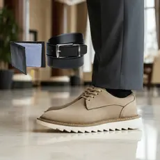 Sapato Social Oxford Nicolau Confortável Masculino Social Brogue + Carteira + Cinto Igreja Festa