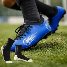 Chuteira Campo Masculina Meia Botinha + Meia Antiderrapante Resistente Conforto Jogo Treino