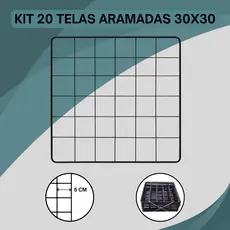 Kit 20 Tela Aramado Para Estante Casa Cercado Pet Memory Board 30x30 Promoção do Mês
