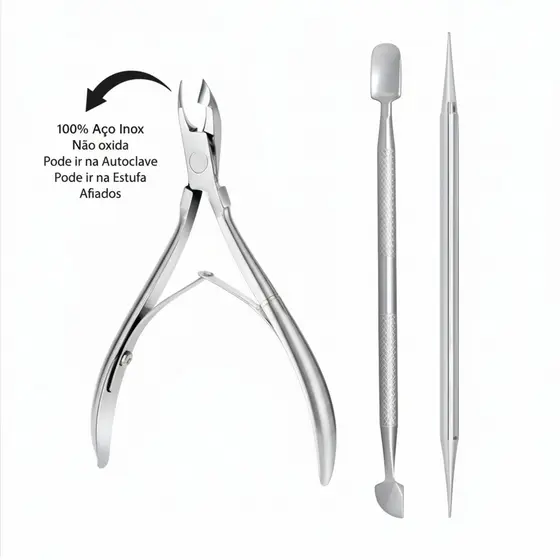 Cutelaria profissional Alicate + espatula + Palito de inox