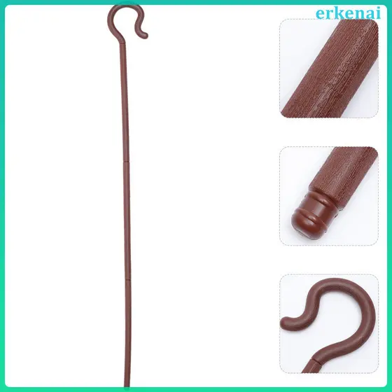 🎃 1 Cajado Decorativo De Plástico Para Festa Halloween Marrom Claro