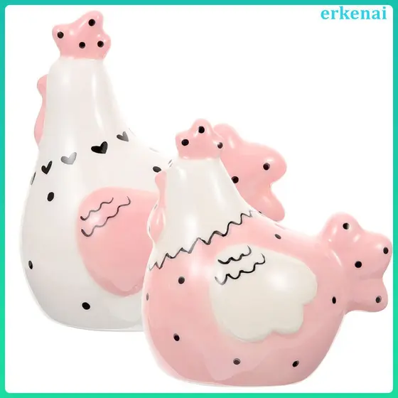🎤 2Peças Saleiro E Piperineiro De Cerâmica Rosa Para Decoração