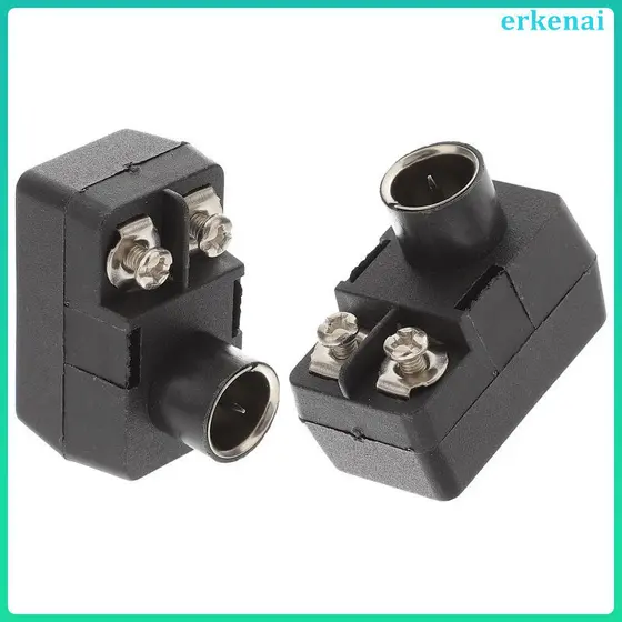 📱 2Peças Adaptador Preto Para TV Uso Profissional De Cabo Coaxial