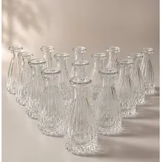 Kit Com 30 Vasos Decorativos De Vidro Modelo Casamento 100ml 13cm De Altura