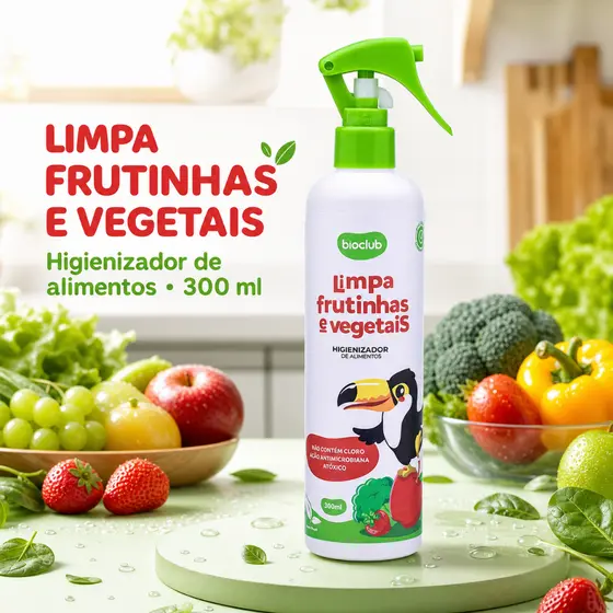 Higienizador de Frutas e Vegetais Orgânico - Limpa Frutinhas e Vegetais Bioclub® 300 ml