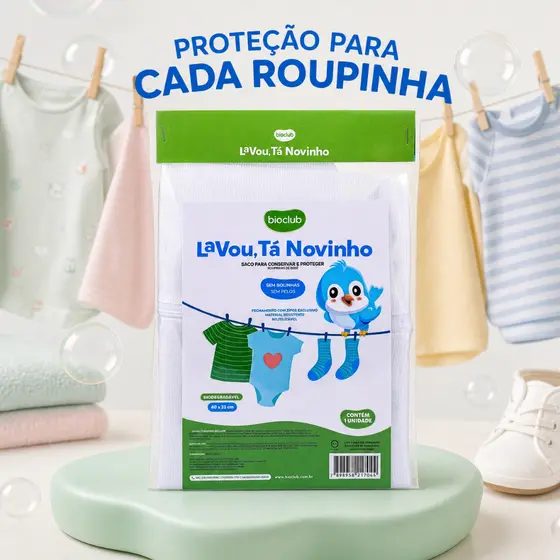 Saco de Lavar Roupas - Lavou Tá Novinho Bioclub®