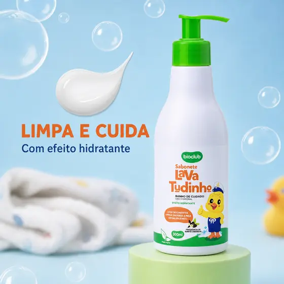Sabonete de Corpo Líquido Infantil Baby - Sabonete Lava Tudinho Bioclub® 300ml