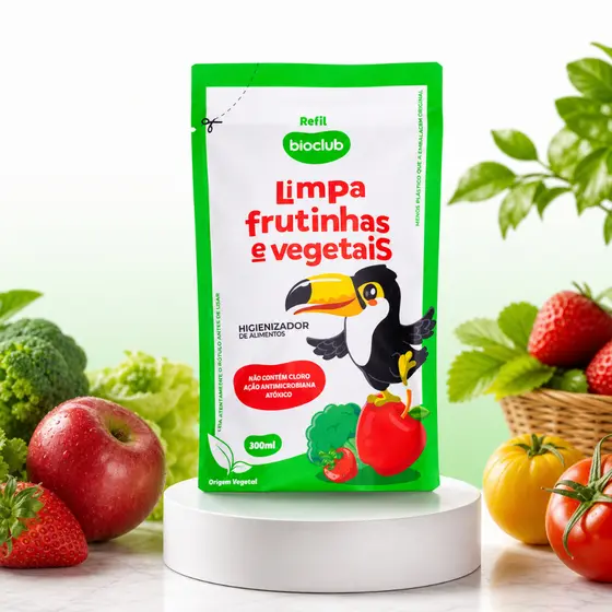 REFIL Higienizador de Frutas e Vegetais Orgânico - Limpa Frutinhas e Vegetais Bioclub® 300 ml