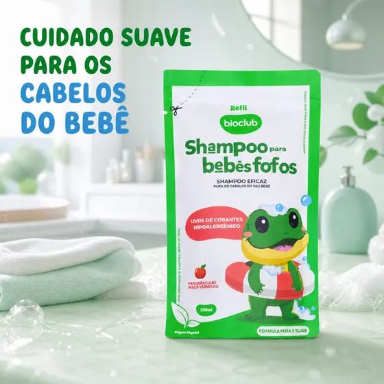 REFIL Shampoo Infantil Baby - Shampoo para Bebês Fofos Bioclub® 300ml